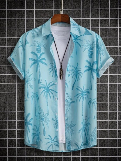 Amich - 3D Bloemenprint Hawaii Shirt