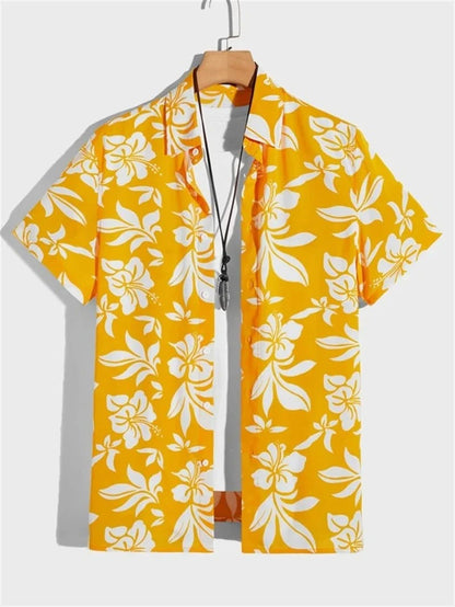 Amich - 3D Bloemenprint Hawaii Shirt