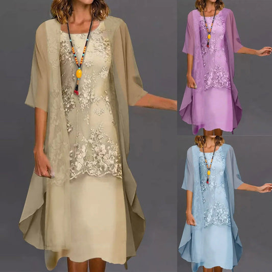 Aneira – Chique Chiffonjurk Tweedelig