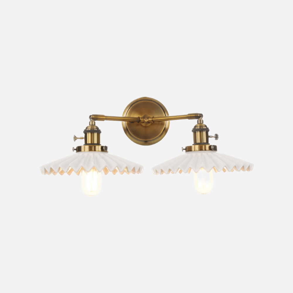 Antieke Keramische Wandlamp Dubbel - Antiek Gouden Stijl