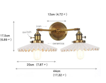 Antieke Keramische Wandlamp Dubbel - Antiek Gouden Stijl