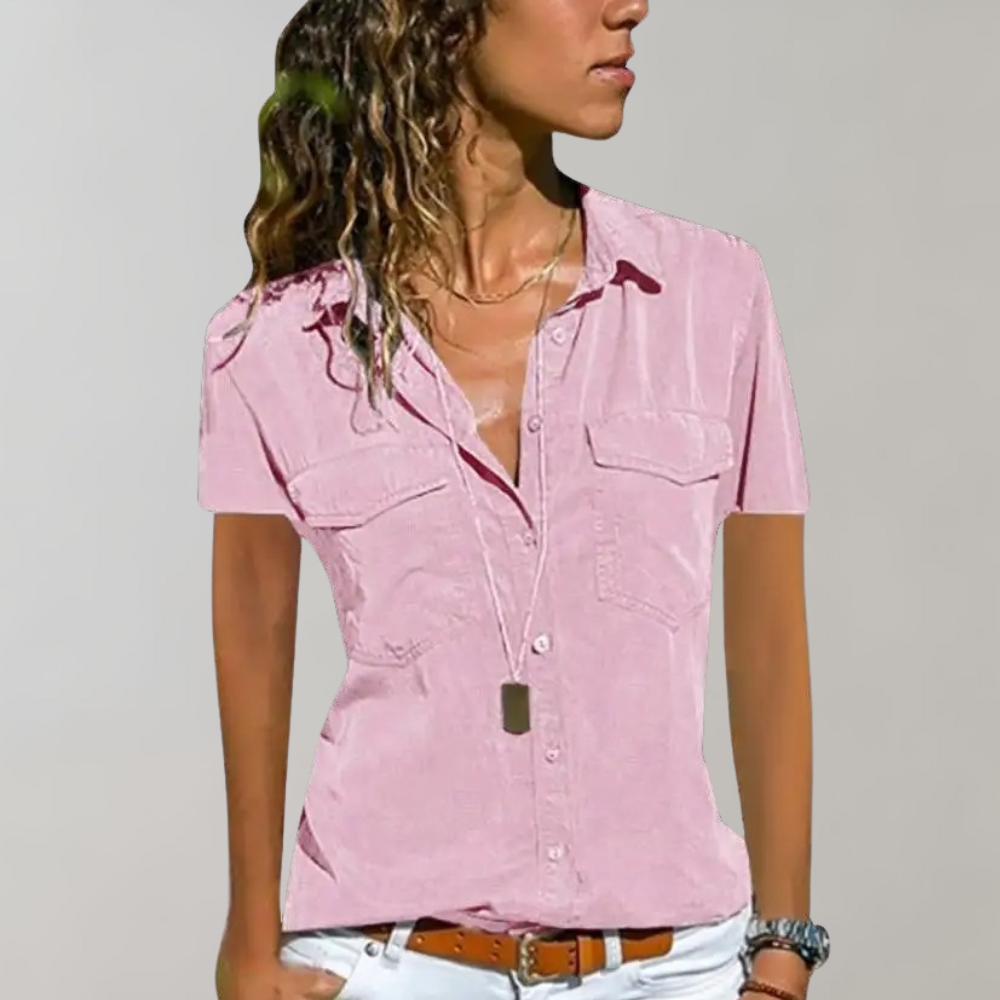Aristea Damesblouse Korte Mouwen Casual Stijl