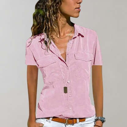 Aristea Damesblouse Korte Mouwen Casual Stijl
