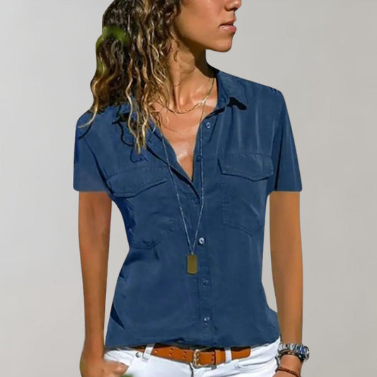Aristea Damesblouse Korte Mouwen Casual Stijl