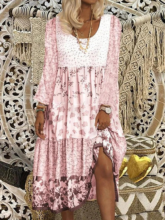 Boho Bloemenjurk Dames O-hals Gisela
