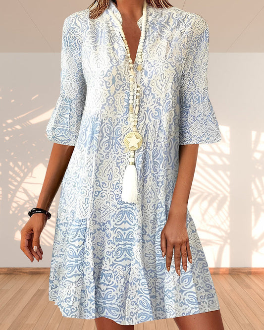 Boho Ibiza Midi Jurk - Vrij en Elegant