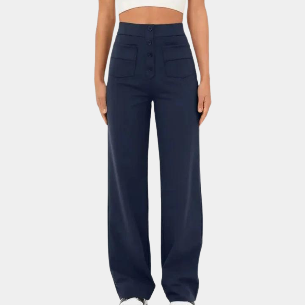 Casual Comfortabele Damesbroek met Hoge Taille
