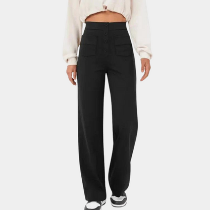 Casual Comfortabele Damesbroek met Hoge Taille