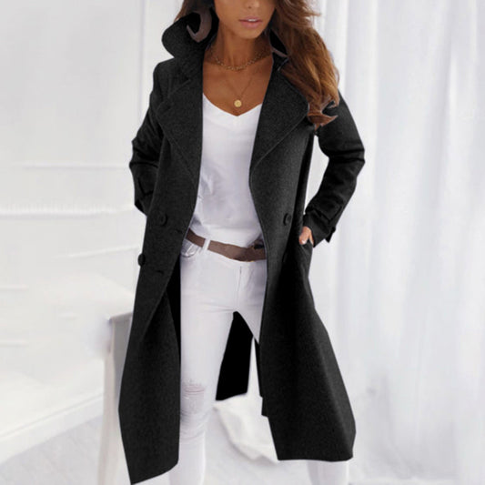 Chique Lange Damesjas - Elegant en Stijlvol