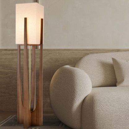 Chloé Minimalistische Vloerlamp - Massief Walnotenhout