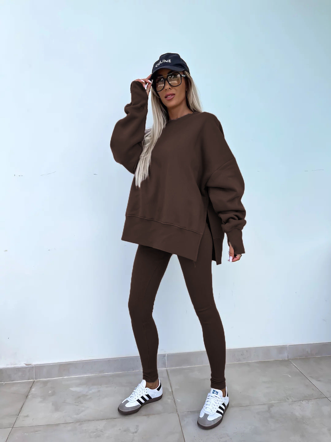 Comfortabele Dames Sweater Set met Split Top