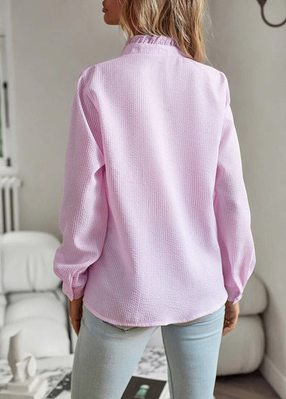 Comfortabele Damesblouse met Lange Mouwen Ruches