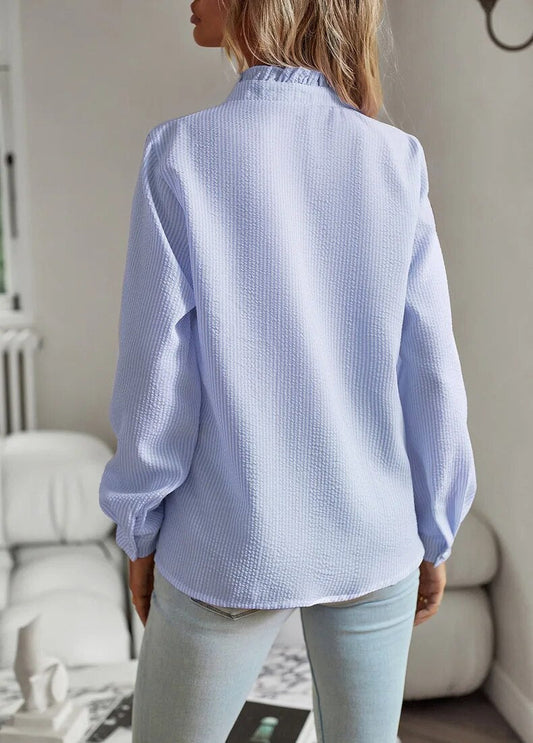 Comfortabele Damesblouse met Lange Mouwen Ruches