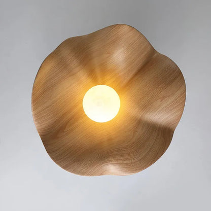 Nordic - Houten en Hars Lotus Plafondlamp voor Natuurlijke Verlichting