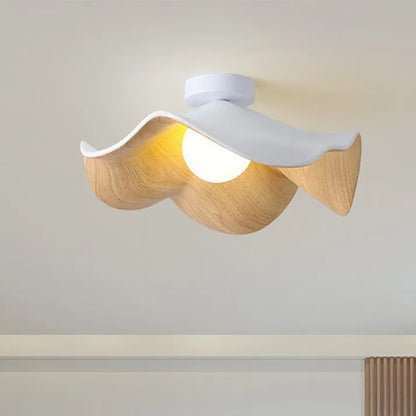 Nordic - Houten en Hars Lotus Plafondlamp voor Natuurlijke Verlichting