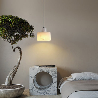 Scandinavische Eenvoudige Hanglamp in Wit Marmer | Minimalistische en Luxe Verlichting