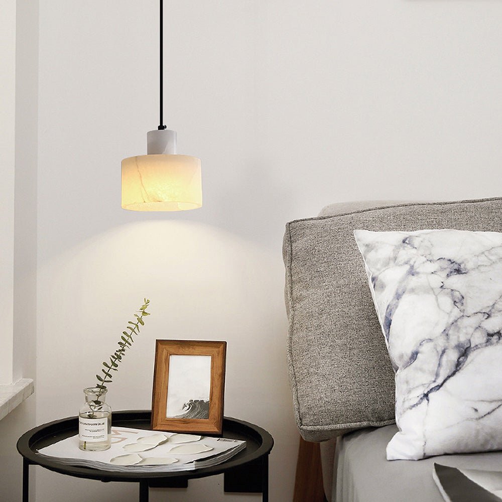 Scandinavische Eenvoudige Hanglamp in Wit Marmer | Minimalistische en Luxe Verlichting