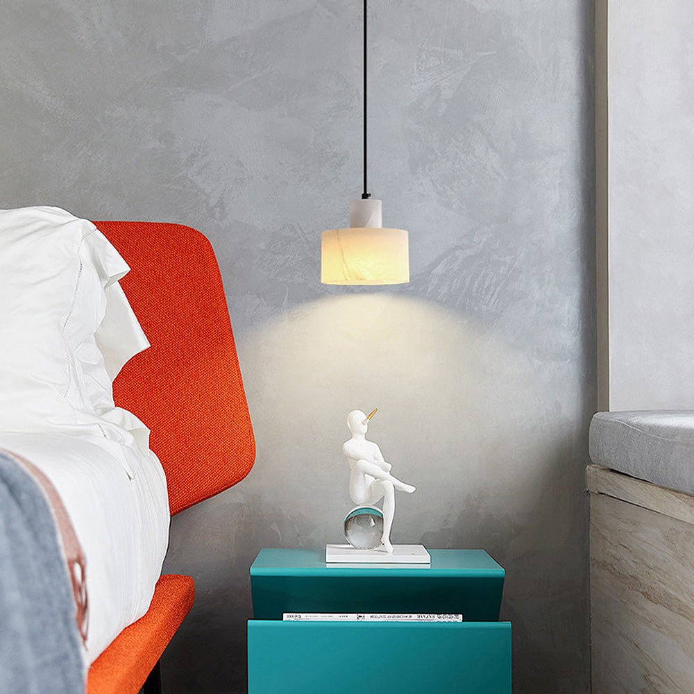 Scandinavische Eenvoudige Hanglamp in Wit Marmer | Minimalistische en Luxe Verlichting