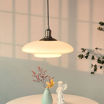 ClarteElegante - Moderne Witte Glazen Hanglamp voor Stijlvolle