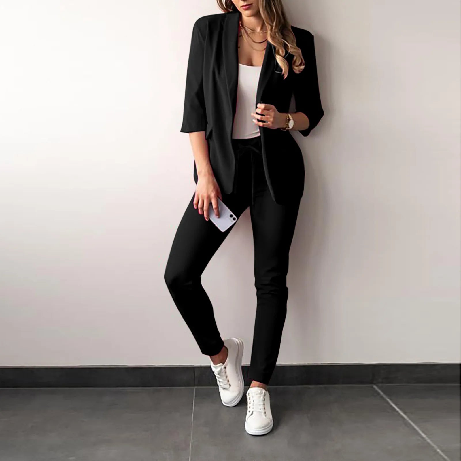 Dames Blazer Set met Slim Fit Pantalon