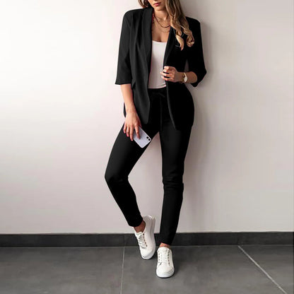 Dames Blazer Set met Slim Fit Pantalon