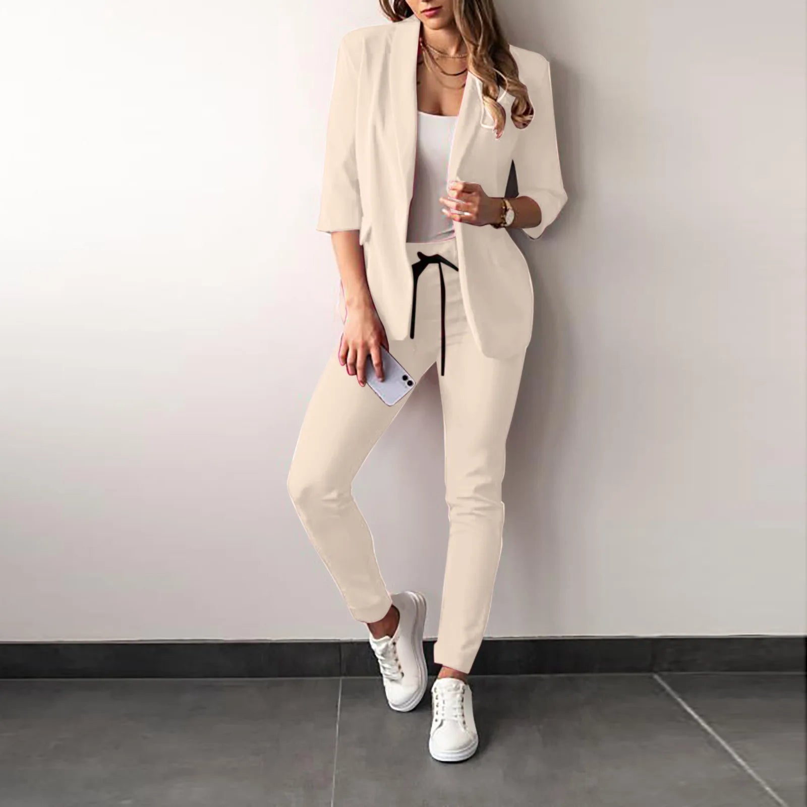 Dames Blazer Set met Slim Fit Pantalon