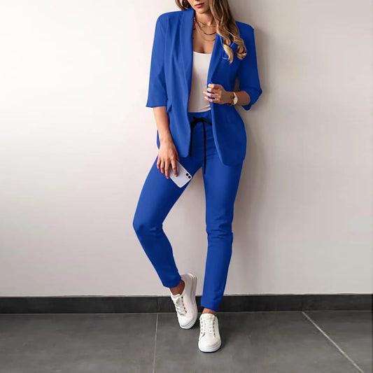 Dames Blazer Set met Slim Fit Pantalon