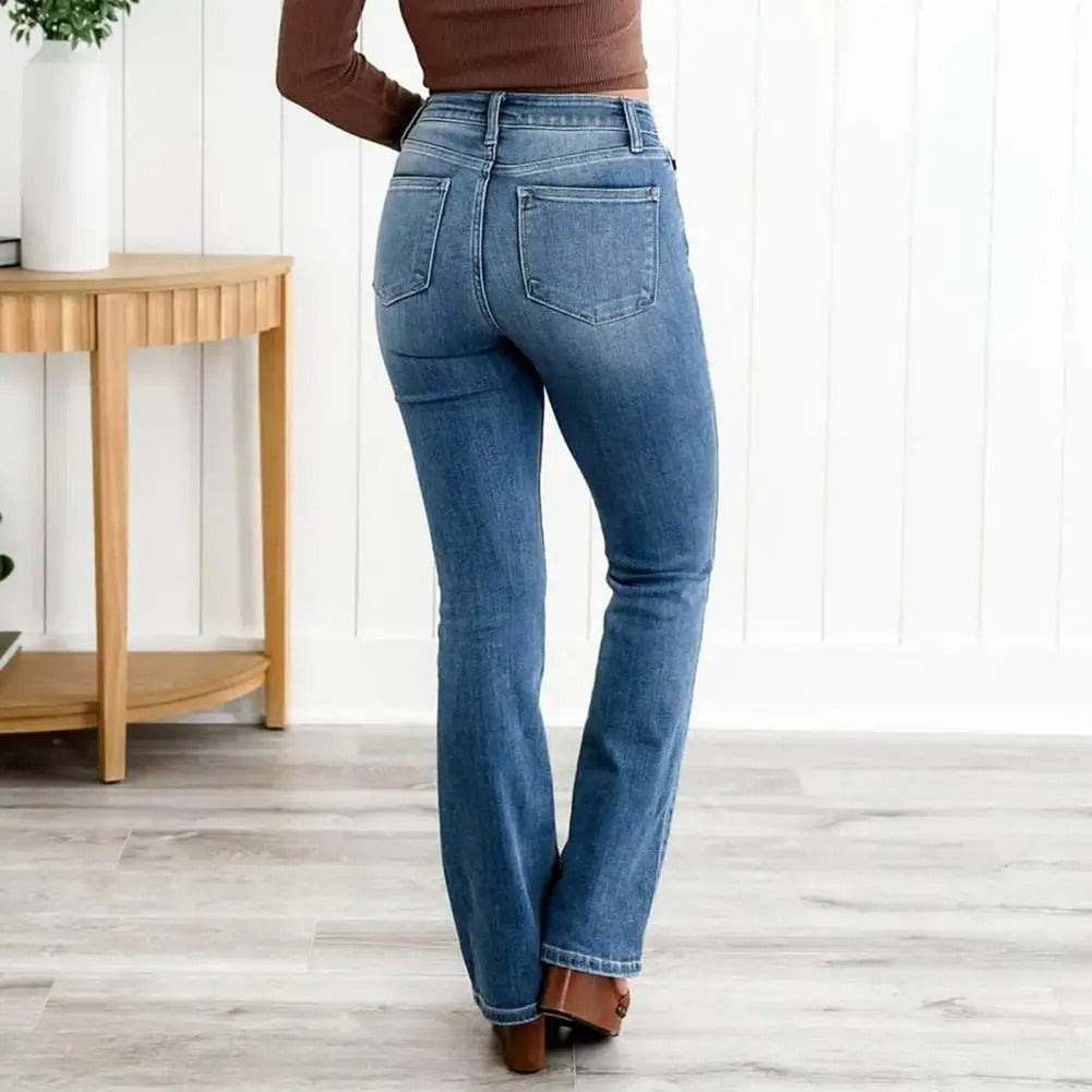 Dames Denim Broek Rechte Snit Dari