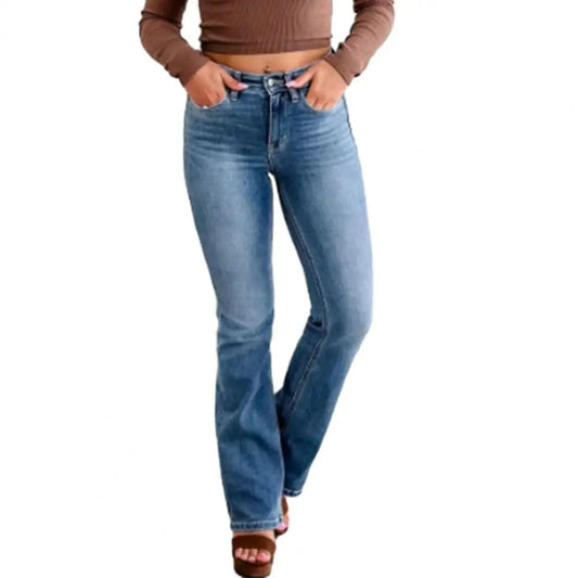 Dames Denim Broek Rechte Snit Dari