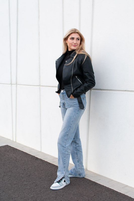 Dames Leren Bikerjasje Alex Stijlvol