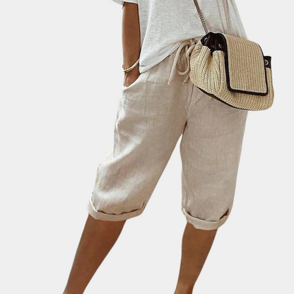 Dames Linnen Korte Broek Comfort Fit