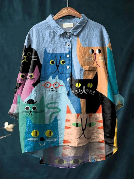 Damesblouse met 3D Cartoon Dierenprint