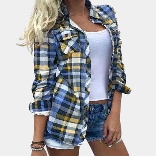 Damesblouse met Klassiek Geruit Patroon