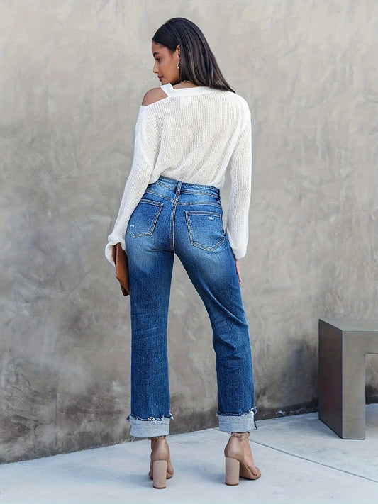 Delilah Asymmetrische Damesjeans Straight-Leg
