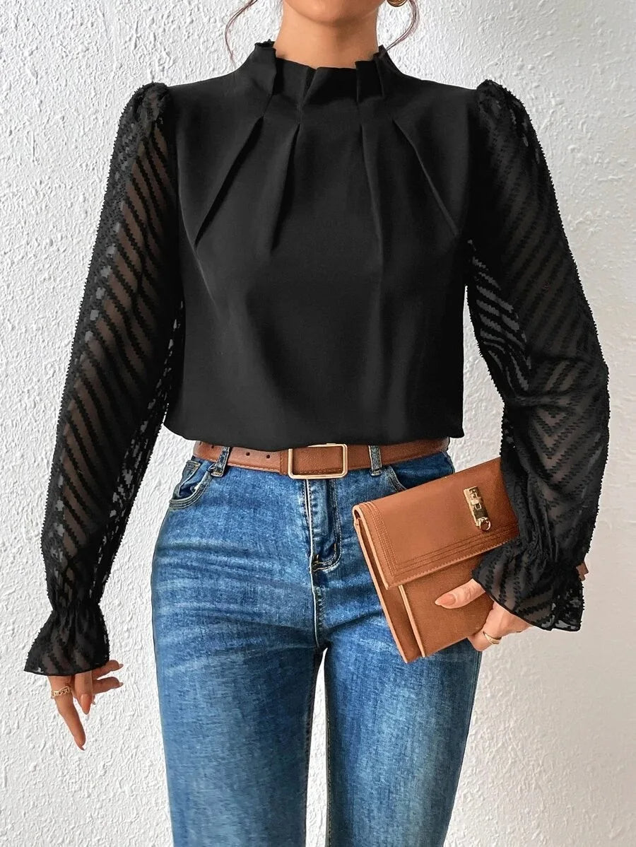 Diane - Elegante Dames Top met Lange Mouwen