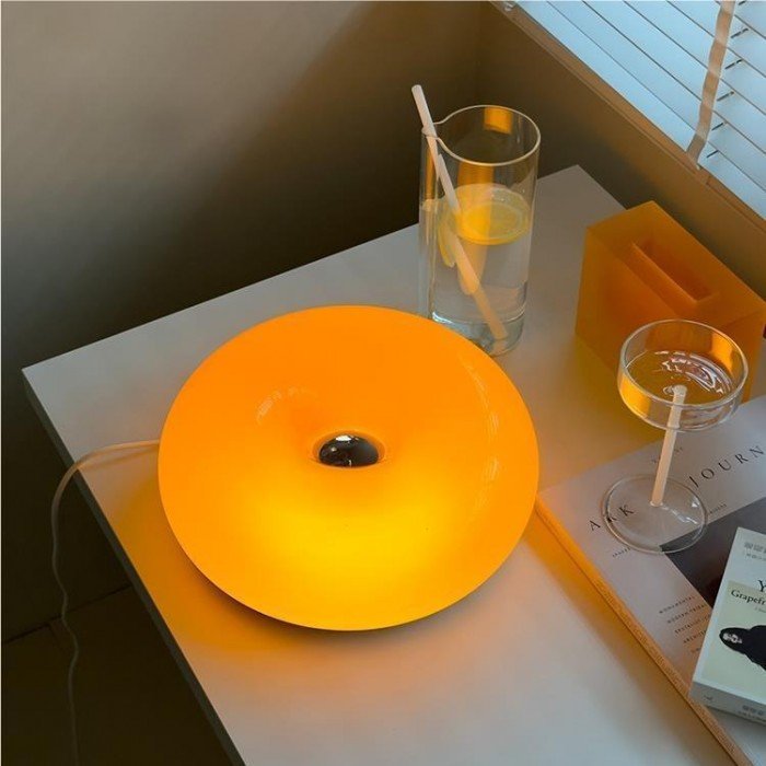 Dimbare LED Donut Tafel- en Wandlamp - Glas Sfeer