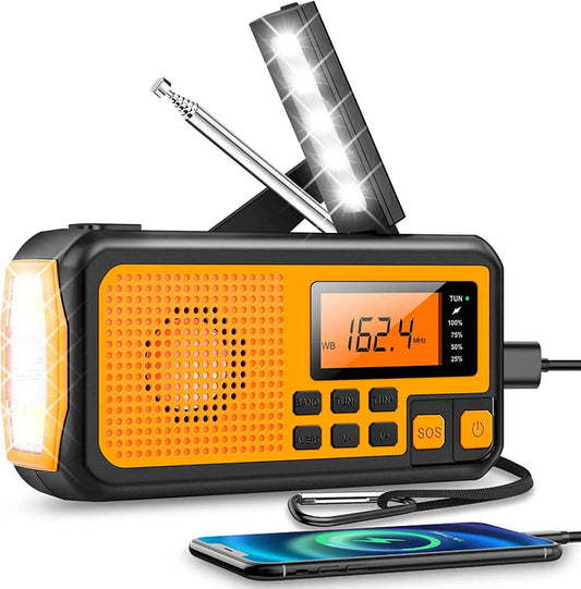 Draagbare Solar Dynamo Noodradio met Powerbank