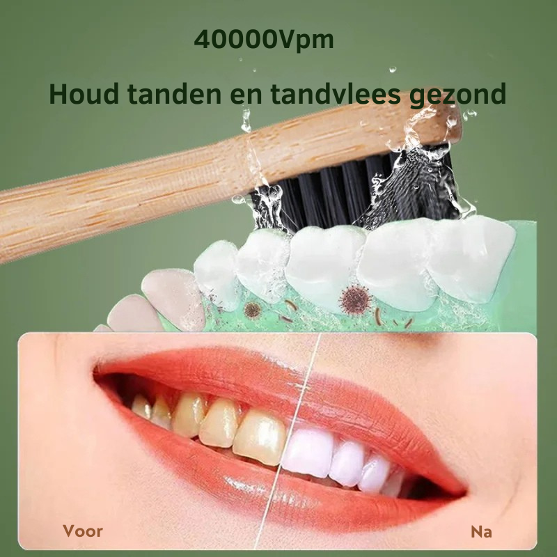 Duurzame Elektrische Tandenborstel met Bamboe Borstelkop