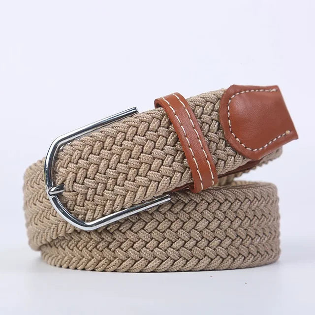 Elastische Lederen Riem met Comfort Gesp