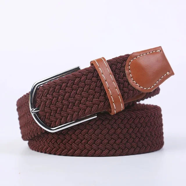 Elastische Lederen Riem met Comfort Gesp