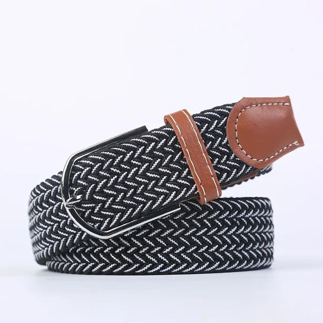 Elastische Lederen Riem met Comfort Gesp