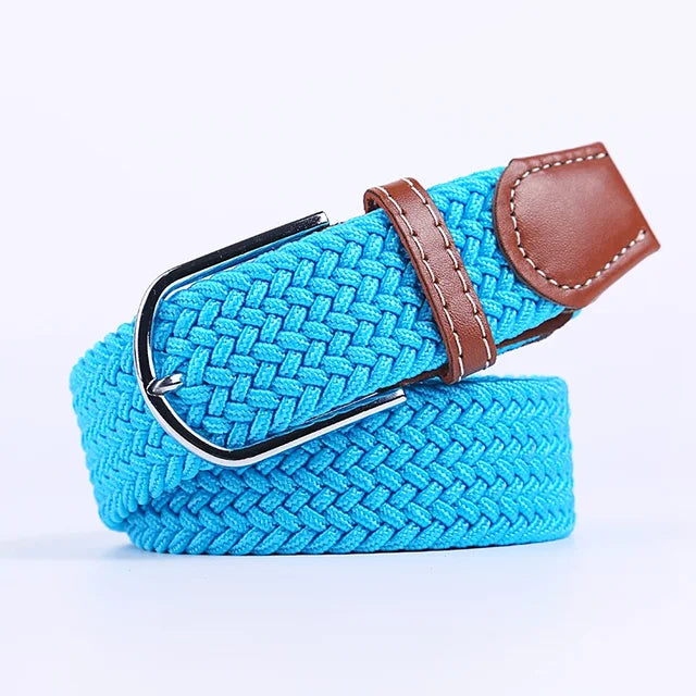 Elastische Lederen Riem met Comfort Gesp