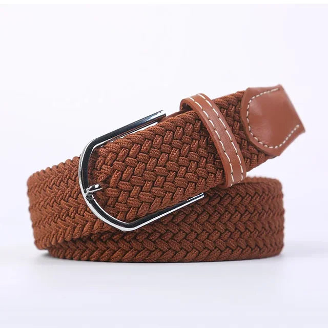 Elastische Lederen Riem met Comfort Gesp
