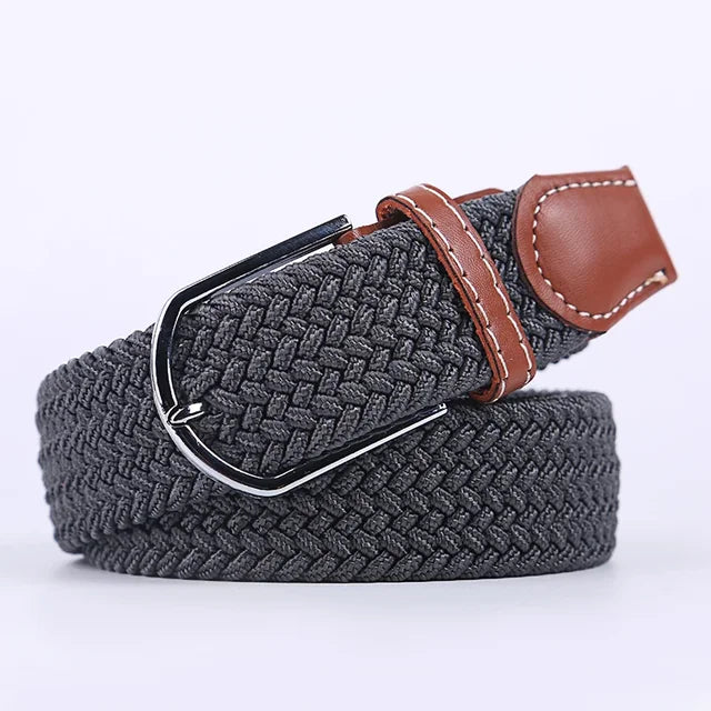 Elastische Lederen Riem met Comfort Gesp