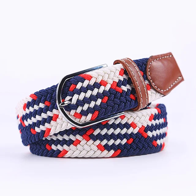 Elastische Lederen Riem met Comfort Gesp
