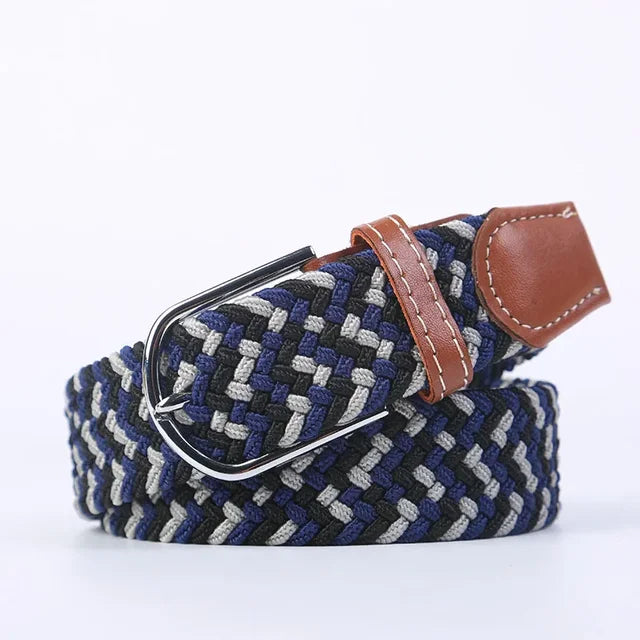Elastische Lederen Riem met Comfort Gesp