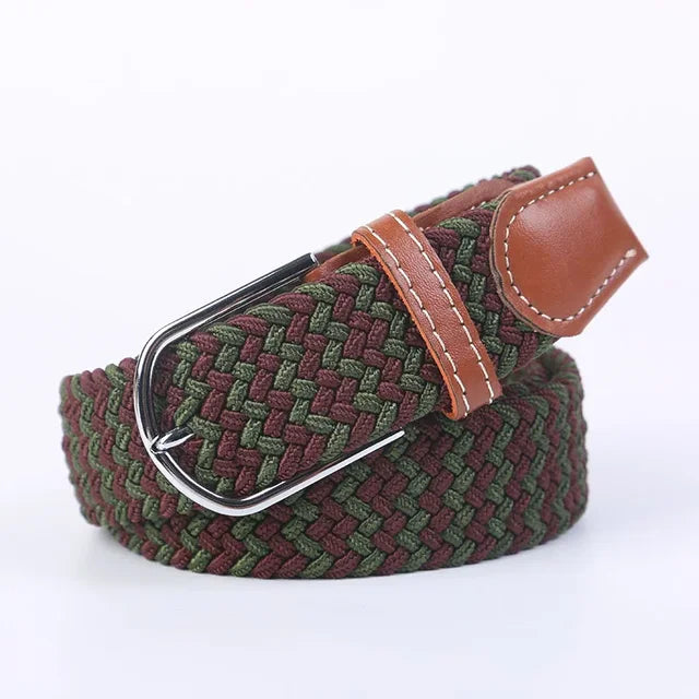 Elastische Lederen Riem met Comfort Gesp