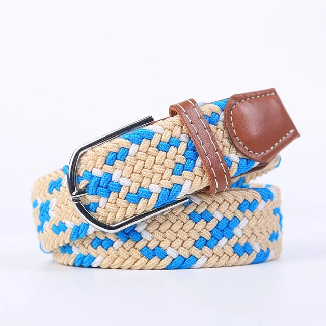 Elastische Lederen Riem met Comfort Gesp
