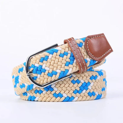 Elastische Lederen Riem met Comfort Gesp