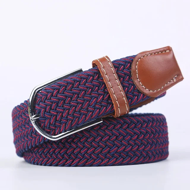 Elastische Lederen Riem met Comfort Gesp